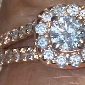14k Rose Gold Genuine Diamonds Ring